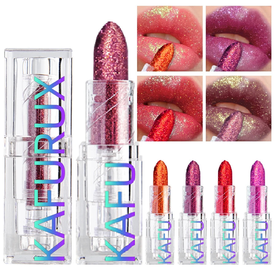 Labial con Brillo y Efecto Diamante – Tinta de Labios de Larga Duración