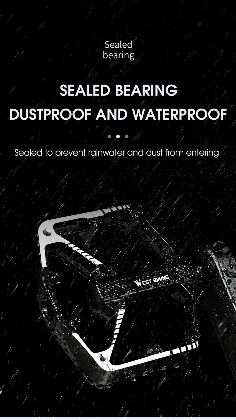 Pedales de Bicicleta WEST BIKING Ultraligeros de Aluminio – Antideslizantes MTB y Carretera