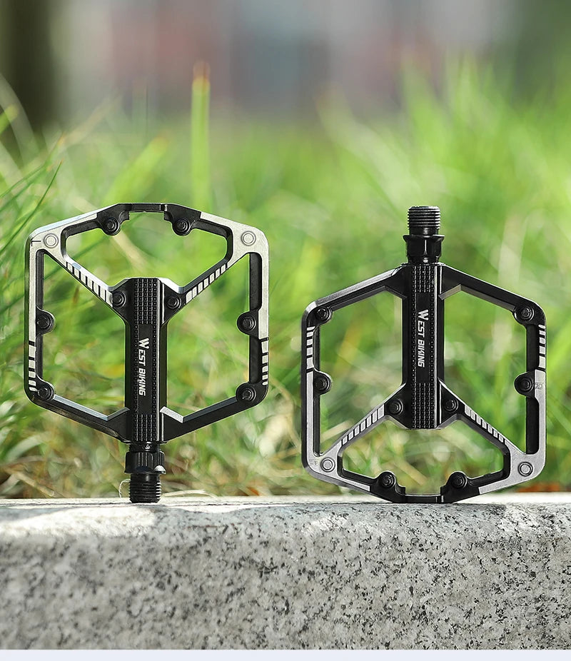 Pedales de Bicicleta WEST BIKING Ultraligeros de Aluminio – Antideslizantes MTB y Carretera