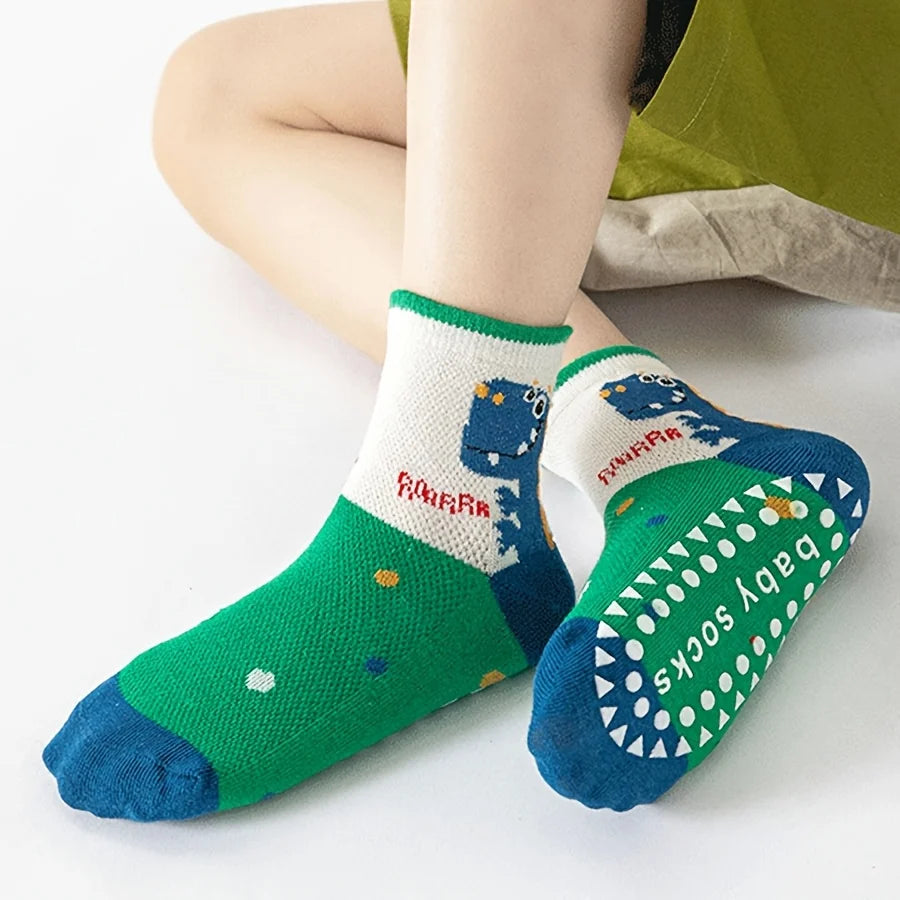 Pack de 5 Pares de Calcetines Antideslizantes Infantiles con Dibujos