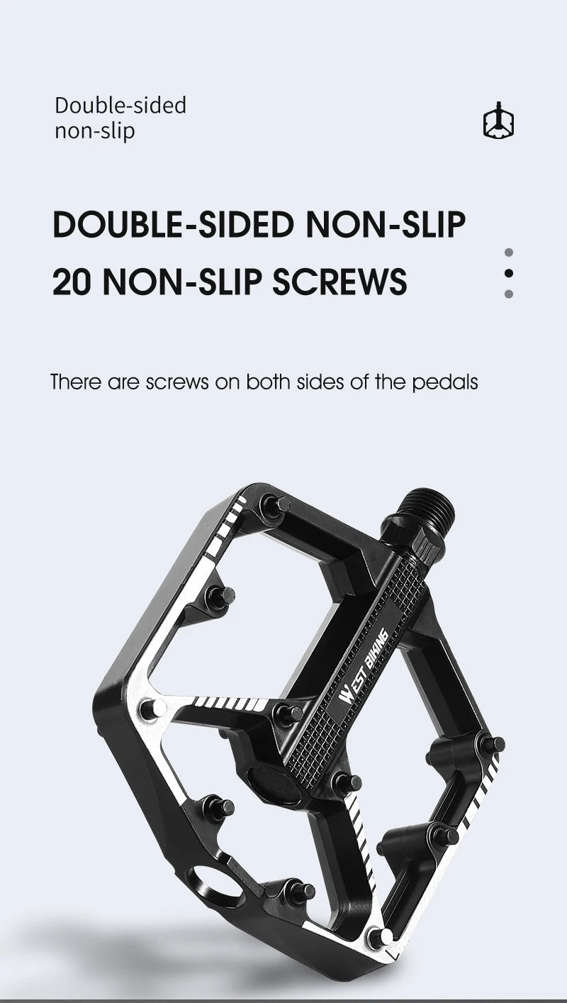 Pedales de Bicicleta WEST BIKING Ultraligeros de Aluminio – Antideslizantes MTB y Carretera