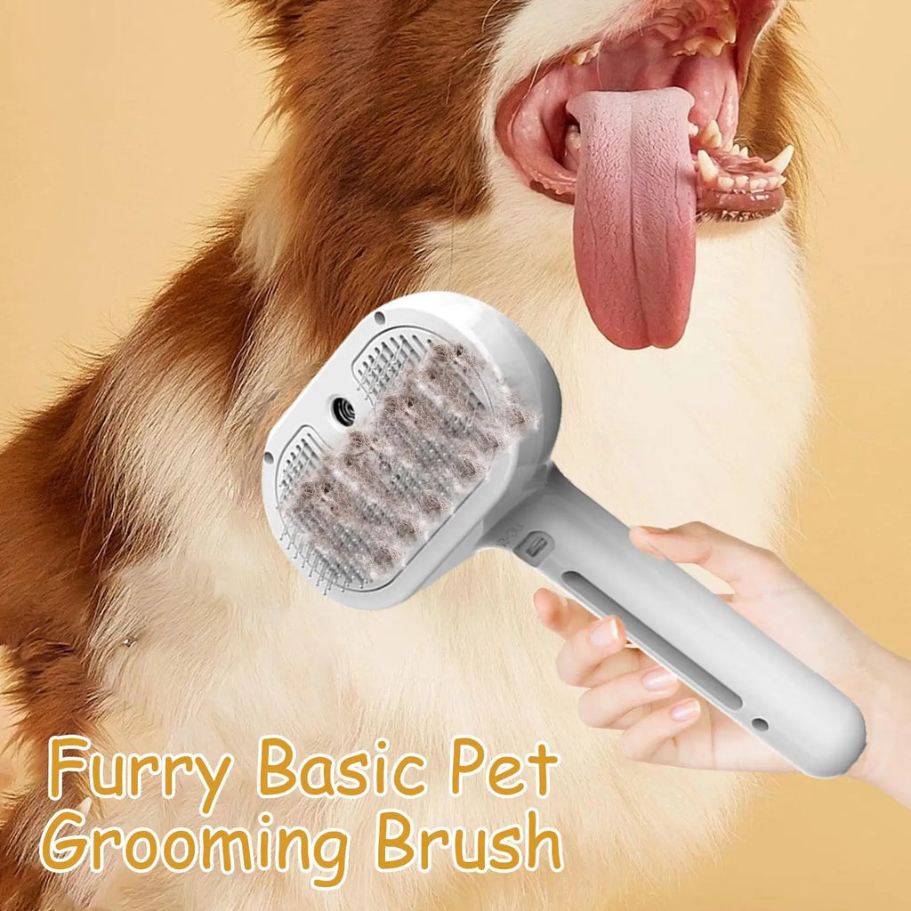 Cepillo de Vapor 3 en 1 para Perros y Gatos – Eliminador de Pelo y Desenredante