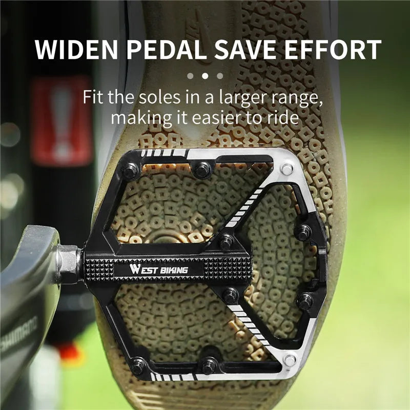 Pedales de Bicicleta WEST BIKING Ultraligeros de Aluminio – Antideslizantes MTB y Carretera