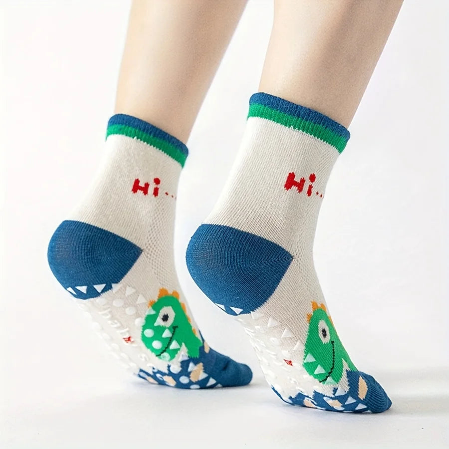 Pack de 5 Pares de Calcetines Antideslizantes Infantiles con Dibujos
