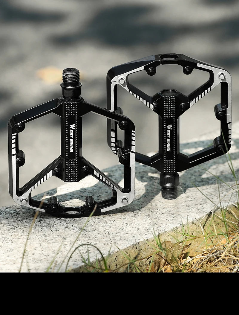 Pedales de Bicicleta WEST BIKING Ultraligeros de Aluminio – Antideslizantes MTB y Carretera