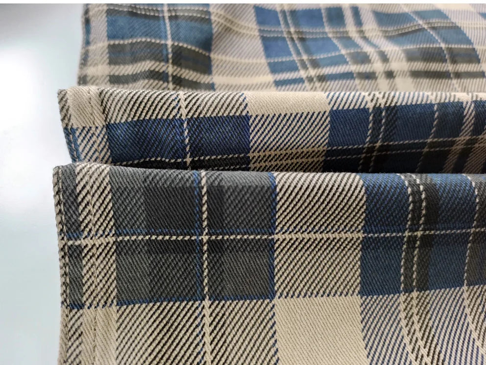 Camisa de Hombre de Algodón Lavado a Cuadros, Manga Larga y Diseño Grueso para Primavera y Otoño