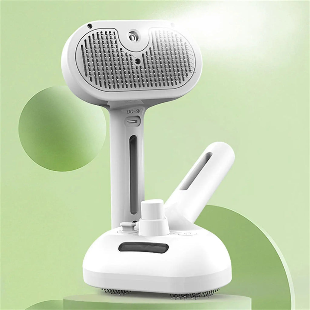 Cepillo de Vapor 3 en 1 para Perros y Gatos – Eliminador de Pelo y Desenredante