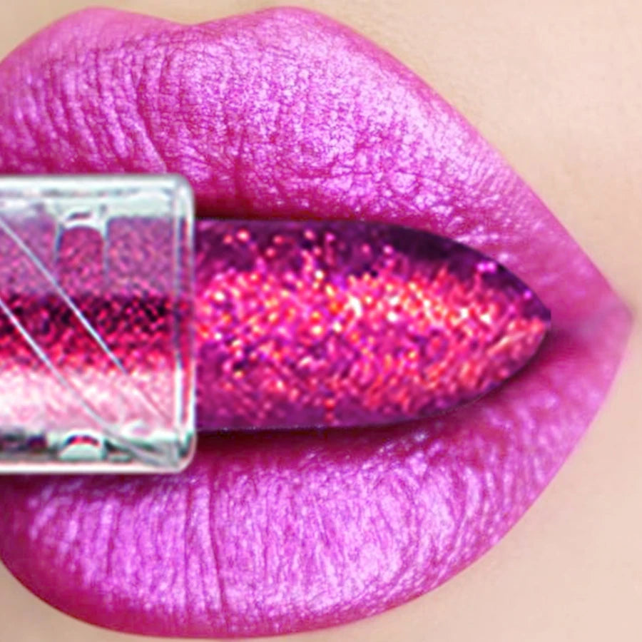 Labial con Brillo y Efecto Diamante – Tinta de Labios de Larga Duración
